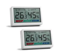 Chatthen Termometro Digital Casa, Higrometro Digital de Interior para Controlar la Temperatura y medir la Humedad, Medidor de Humedad Digital de Temperatura para Invernadero, Bebé, Bodega, Reptil 2Pcs