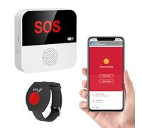 Chatthen WiFi + RF Emergency Call Button for Seniors Emergency Bracelet Emergency Alert System for Seniors Patients Disabled Elderly 1 Emergency Call Bracelet 1 Receiver