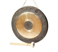 Chau Gong con Feng Shui tradicional, con martillo de juego redondo, tamborilero de Chau Gong chino, gongs Feng Shui for canciones grandes(40cm)