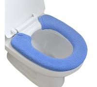 Chauffe Housse de siège WC Abattant WC Siège Pad Abattant WC, épaississement des toilettes Housse de siège de cache pour siège de toilettes, Toilet Seat Cover, lavable universel bleu