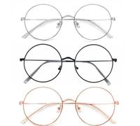 ChAusa 3 Gafas Luz Azul Sin Graduar Hombre y Mujer Blue Light glasses Gafas para Ordenador en Tareas de Ordenador Estudio y Entretenimiento Luz Azul(Dorado Plateado y Negro)