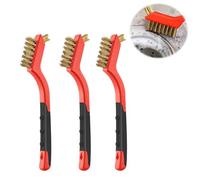 ChAusa 3Pcs Cepillo de Alambre, Mini Cepillos de Latón, 18cm Cepillo Metalico, Cepillos de Limpieza con Mango, Pequeños de Alambre para Limpiar Escoria de Soldadura, Suciedad Grasa, Óxido y Polvo