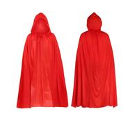 ChAusa Capa roja con capucha de 120 cm, disfraz unisex para adultos y niños, bata con capucha para vampiro, Halloween, fiesta familiar, disfraz de mascarada