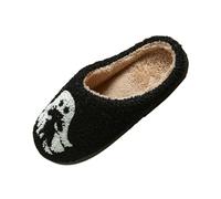 Chaussons brodés confortables pour femmes, chaussures d'intérieur et d'extérieur, douces et chaudes, décontractées, pour l'automne et l'hiver Color Azul (Black, 39)