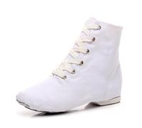 Chaussures de Danse Chaussure de Ballet Boot Suela Flexible Yoga Gimnasia Split Plate Ballet Suave Lona Zapatillas para Hombres Mujeres Little Kid Cordones Niñas Canvas Jazz Dance Botas, A blanco., 38