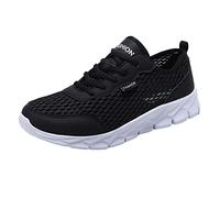 Chaussures De Marche Hommes Basket Homme Chaussures Mode et Sport pour Hommes Basket Running Homme sans lacets Casual Multicolor Ligeras Elásticas Ocio Mesh Chaussure, Le Noir 2, 43 EU