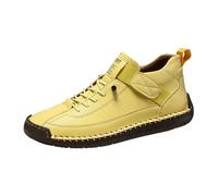 Chaussures De Ville Homme - Chaussures Plantes Homme Casual Baskets Basses Confort Sneakers Plantillas Flexibles Zapatillas De Cordones Color Sólido Sneakers Al Aire Libre Chic, amarillo, 42 EU