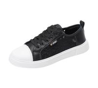 Chaussures décontractées pour femmes à quotidien Modèle confortable à enfiler avec fermeture à lacets Parfaites pour l'école et le travail Chaussures toutes saisons pour des tenues (Black 35)