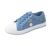 Chaussures décontractées pour Femmes pour un Usage quotidien Design Confortable à enfiler Durable et élégant pour l'école et le Travail Chaussures légères et polyvalentes à Semelle (Blue, 36)