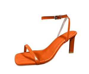 Chaussures Femme Chic Night Tacones Bloc - Chaussures Heels Dance Carpins, Tacón alto, sexy, boda, tarde, talones, talones, talla y elegancia, tacón para mujer, hebilla de punta abierta, naranja, 39