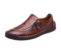 Chaussures Homme D Business Coire Cómodo - Chaussures Ete Homme Transpirable Baskets con Zip Sneakers Planes Unie Basquetas Slip Ins Basket Modern De Caminar Basquette Grande taille Sneaker, marrón