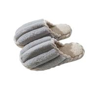 Chaussures Maison Femme Invierno - Pantuflas Nubes, Chausson Color Sólido Pantuflas de piel de peluche, zapatillas cómodas en forma de nube, zapatillas flexibles zapatos Chic Slippers, gris, 44 EU
