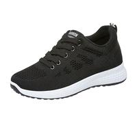 Chaussures Sport Femme Course Chaussures Femme Ete Cómodo Chic Chaussure de Running en Malla Basquetas De Caminar Suela Esponjosa Zapatilla Flexible Basquette Grande taille Chaussure, Negro , 41 EU