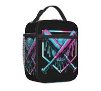 Chauve-Souris de Baseball crème glacée Aquarelle Sac à Lunch isolé récipient alimentaire glacière Portable boîtes à Lunch thermiques pour Voyager