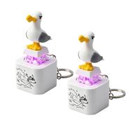 Chaveiro com Botão de Som de Gaivota Mine, Fidget Recarregável com Som Real e Luz LED, Divertido Clicker Interactivo de Gaviota Croando para Relaxar em Casa e no Trabalho