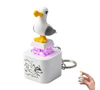 Chaveiro com Botão de Som de Gaivota Mine, Fidget Recarregável com Som Real e Luz LED, Divertido Clicker Interactivo de Gaviota Croando para Relaxar em Casa e no Trabalho