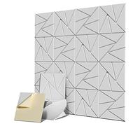 Chavisenty 16 paneles acústicos con autoadhesivo, 30.5 x 30.4 x 0.4 cm, panel de sonido de alta densidad para el hogar, estudio, oficina, 1