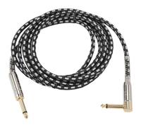 Chavisenty Cable de guitarra de 10 pies, cable de amplificador de guitarra eléctrica, conector chapado en oro de 6,35 mm con red trenzada
