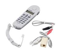 Chavisenty Comprobador de prueba de tope de teléfono de teléfono, herramienta de liniero, juego de cables de red, dispositivo C019, comprobación de fallos de línea telefónica, gris y blanco