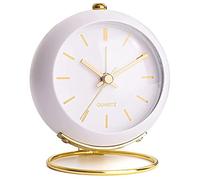 Chavisenty Despertadores de Escritorio con Luz Que Funcionan con Pilas, Reloj PequeñO AnalóGico Silencioso Retro, Despertadores de Mesita de Noche DecoracióN,
