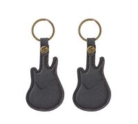 Chavisenty Estuche de piel para púas de guitarra con llavero, bolsa para púas de guitarra, bolsa de regalo, color negro