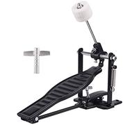 Chavisenty Pedal de batería de aleación de aluminio negro para niños, juego de pedales de batería con palo batidor de tambor y llave de tambor