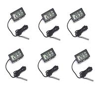 Chavisenty Termómetro de Refrigerador, Termómetro Digital LCD con Sonda Externa de 2 M para Refrigerador Congelador Refrigerador Acuario 6 Piezas