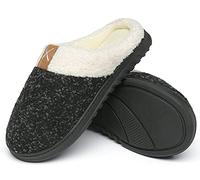 ChayChax Cálido Zapatillas de Casa para Hombre Mujer Espuma de Memoria Pantuflas de Invierno,Negro A,42/43 EU