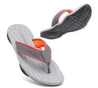 ChayChax Chanclas Hombre Deportivas Sandalias de Playa y Piscina Suave Zapatillas Antideslizante Verano Flip Flops,Gris-Naranja,42 EU