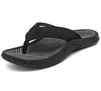 ChayChax Chanclas Hombre Sandalias Deportivo de Playa y Piscina Soporte del Arco Verano Zapatillas Flip Flops Antideslizante,Negro-Gris,46 EU