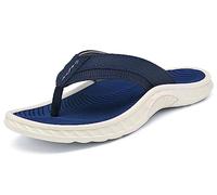ChayChax Chanclas Hombre Sandalias Deportivo de Playa y Piscina Soporte del Arco Verano Zapatillas Flip Flops Antideslizante,Azul Oscuro-Blanco,46 EU