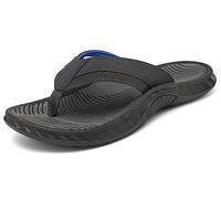 ChayChax Chanclas Hombre Sandalias Deportivo de Playa y Piscina Soporte del Arco Verano Zapatillas Flip Flops Antideslizante,Gris Oscuro-Azul,46 EU