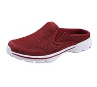 ChayChax Zapatillas de Estar por Casa para Mujer Hombre Zuecos Cómodos Suave Pantuflas de Interior Exterior Antideslizante Ligero Planos Zapatos de Casa,Rojo,39 EU