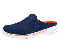 ChayChax Zapatillas de Estar por Casa para Mujer Hombre Zuecos Cómodos Suave Pantuflas de Interior Exterior Antideslizante Ligero Planos Zapatos de Casa, Azul Naranja, 46 EU