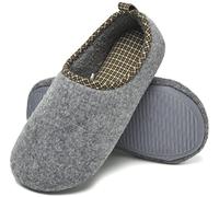 ChayChax Zapatillas de Estar por Casa para Mujer Invierno Cálido Pantuflas Memoria Espuma Ligero Comodo Suave Interior Zapatos de Algodón,Ceniza de Fieltro,L(280)=EU 42-43