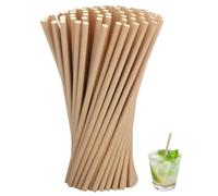 CHBCD Paquete de 100 pajitas de papel - Pajitas de papel reciclado y duraderas - Pajitas de papel kraft para cócteles - Pajitas para tarros de cristal, vasos, cumpleaños, Envasadas individualmente