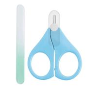 CHBCD Tijeras para bebé, tijeras para recién nacidos, cabeza redonda, con filo de seguridad, con capuchón higiénico, acero inoxidable, con 1 lima de uñas