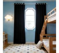 CHBIN Cortinas Modernas 120 x 215 cm Frio y Caloraislantes, Anti Luz, Acusticas Cortinas Visillios Dormitorio 1 Piezas para Salón Ventana Habitación Dormitorio, Negro