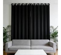 CHBIN Cortinas Opacas 135 x 260 cm Anti Luz, Termica Aislantes, Frio y Calor Cortinas Dormitorio Visillos 1 Piezas para Sala Cuarto Dormitorio Comedor Cocina, Negro