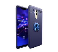 CHcase Funda Huawei Mate 20 Lite, 360 Grados Giratorio Ring Grip [Soporte Kickstand] Slim Soft Case Cover Carcasa Protectora de TPU con Soporte Magnetic Car Mount para Huawei Mate 20 Lite -Azul