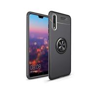 CHcase Funda Huawei P20, 360 Grados Giratorio Ring Grip [Soporte Kickstand] Slim Soft Case Cover Carcasa Protectora de TPU con Soporte Magnetic Car Mount Function para Huawei P20 -Negro