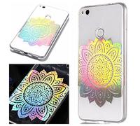 CHcase Funda Huawei P8 Lite 2017, Slim Glitter Sparkle Bling Case con Rave Holographic Laser Brillante Flexible Transparente Crystal Clear Soft TPU Silicone Case Cover para Huawei P8 Lite 2017-7