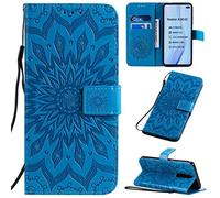 CHcase Funda para Xiaomi Redmi K30 Carcasa Libro con Tapa de Cuero con Ranuras de Tarjeta, Soporte, Cierre Magnético Wallet Case Flip Cover - Azul