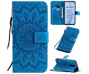 CHcase Funda para Xiaomi Redmi K30 Carcasa Libro con Tapa de Cuero con Ranuras de Tarjeta, Soporte, Cierre Magnético Wallet Case Flip Cover - Azul