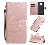 CHcase Funda para Xiaomi Redmi Note 9 Pro Carcasa Libro con Tapa de Cuero con Ranuras de Tarjeta, Soporte, Cierre Magnético Wallet Case Flip Cover - Oro Rosa