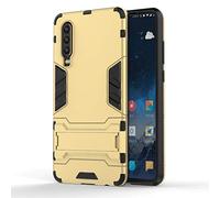 CHcase Huawei P30 Funda, 2in1 Armadura Combinación Heavy Duty Escudo Cáscara Dura PC + Suave TPU Silicona Case Cover con Soporte para Huawei P30 -Gold
