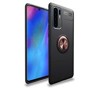 CHcase Huawei P30 Pro Funda, Ultra Slim TPU 360 Degree Ring Kickstand Soporte Giratorio Magnetic Car Mount Multifunción Protectora Delgada Caso Case para Huawei P30 Pro -Oro Rosa