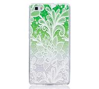 CHcase Huawei P8 Lite Funda, Christmas Series Transparente Silicona TPU de Flexibilidad Carcasa Case Bumper Ultra Delgado Espalda Case Cover para Huawei P8 Lite -Green Gradient