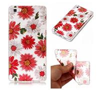 CHcase Huawei P8 Lite Funda, Christmas Series Transparente Silicona TPU de Flexibilidad Carcasa Case Bumper Ultra Delgado Espalda Case Cover para Huawei P8 Lite -Daisy
