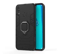 CHcase Huawei Y9 2019 Funda, 2in1 Armadura Combinación A Prueba de Choques Escudo Cáscara Dura PC + TPU con Soporte Magnetic Car Mount Case Cover para Huawei Y9 2019 -All Black